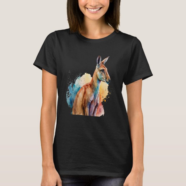 Camiseta Beautiful Watercolor Kangaroo Portrait (Anverso)