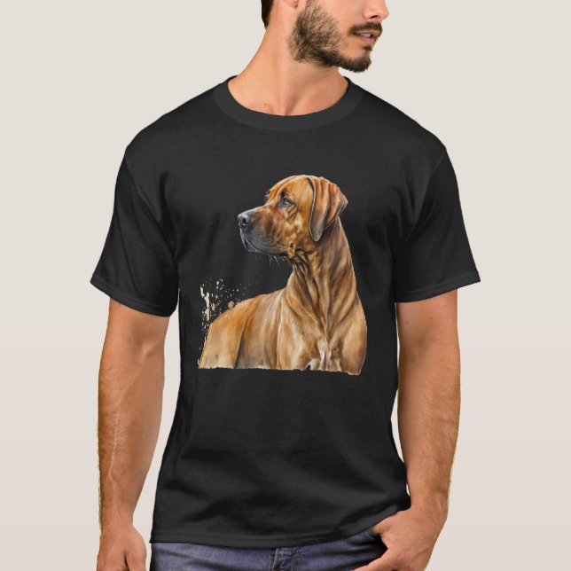 Camiseta Beautiful Watercolor Rhodesian Ridgeback Portrait (Anverso)