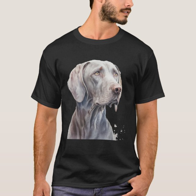 Camiseta Beautiful Watercolor Weimaraner Portrait (Anverso)