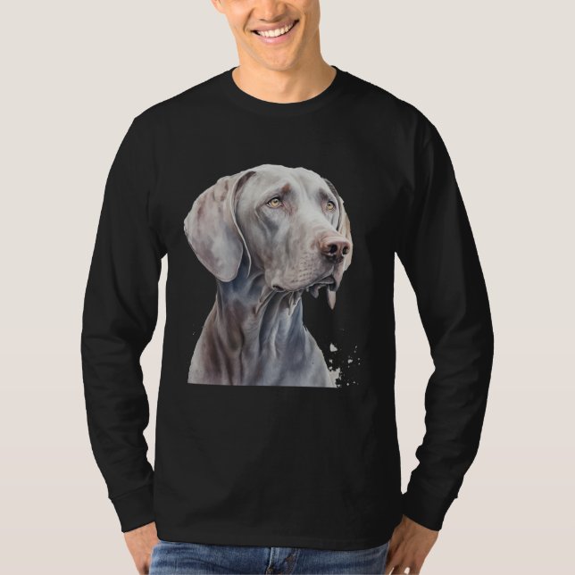 Camiseta Beautiful Watercolor Weimaraner Portrait (Anverso)