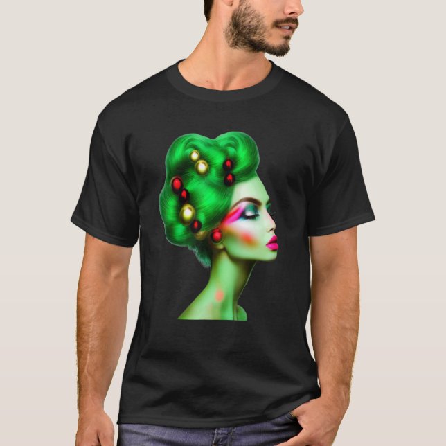 Camiseta Beautiful Woman Silhouette Fancy Xmas Decoration H (Anverso)