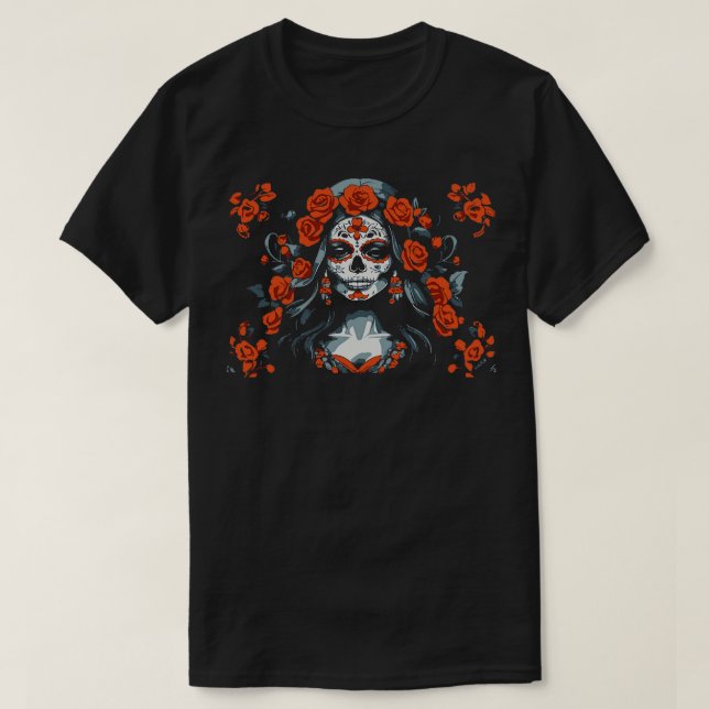 Camiseta beautifull santa muerte (Diseño del anverso)
