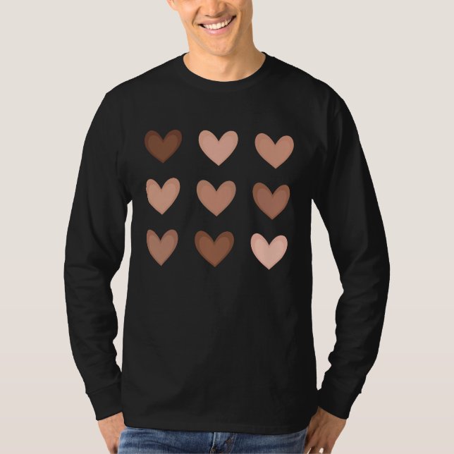 Camiseta Beauty Has No Skin Tone Melanin Diversity Hearts (Anverso)