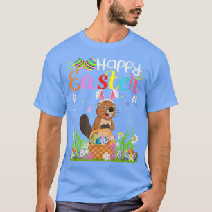 Camiseta Beaver Bunny Egg Huning Funny Beaver Feliz Pascua