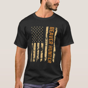 Camiseta Beaver cazando bandera estadounidense vintage patr