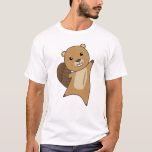 Camiseta Beaver Cute Roedores Para Niños Divertido Beaver