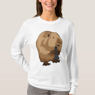Camiseta Beaver en el Obispo de Ajedrez con pieza de ajedre