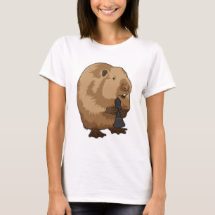 Camiseta Beaver en el Obispo de Ajedrez con pieza de ajedre