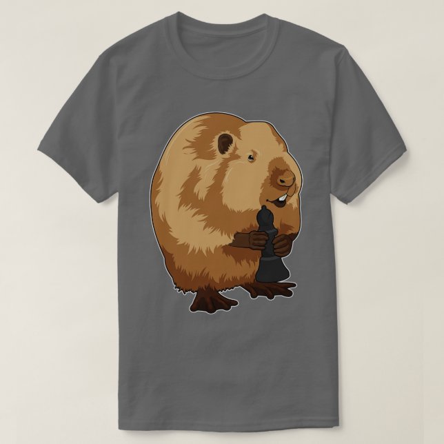 Camiseta Beaver en el Obispo de Ajedrez con pieza de ajedre (Diseño del anverso)