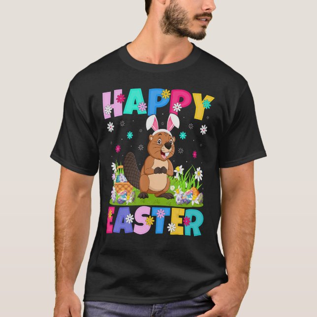 Camiseta Beaver Happy Easter Bunny Beaver Easter Sunday (Anverso)