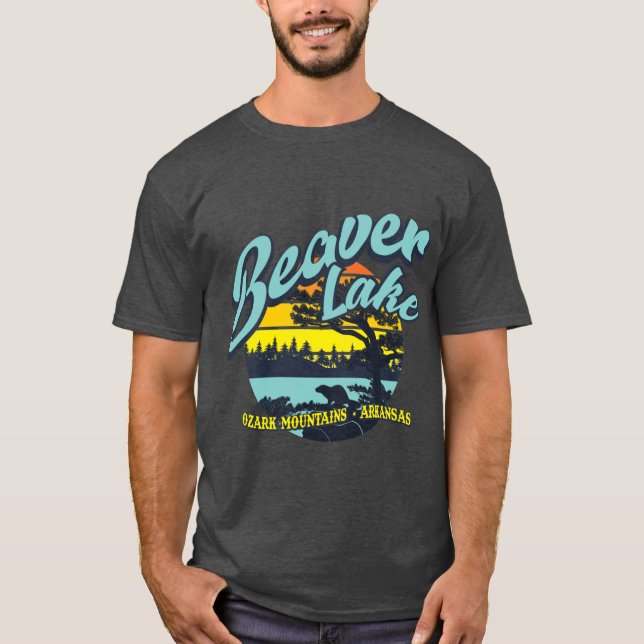 Camiseta Beaver Lake Ozark Mountains Arkansas Retro Vintage (Anverso)