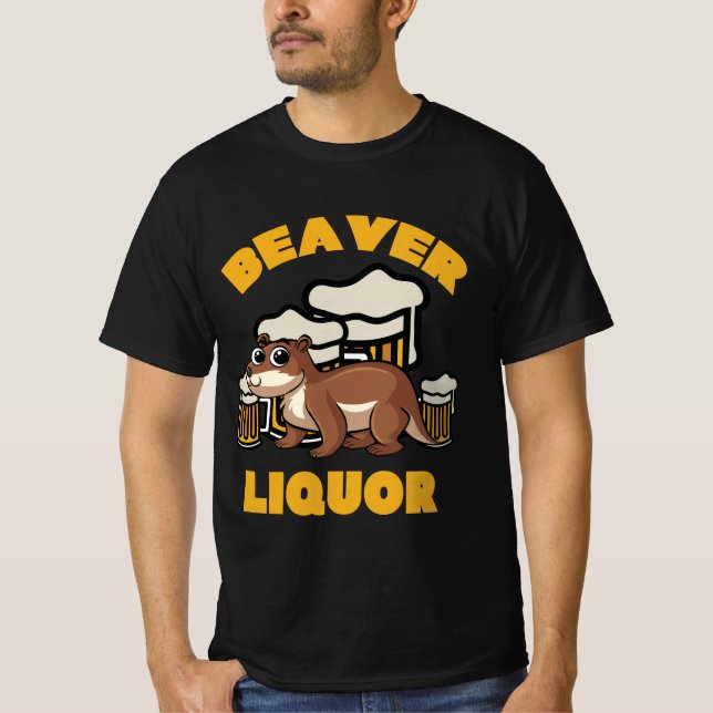 Camiseta Beaver Liquer Bebe Pun Animal Lover Gift (Anverso)