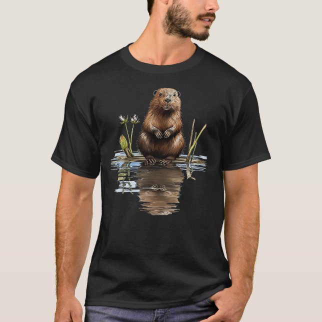 Camiseta Beaver Lover Animal Art Illustration Graphic Beave (Anverso)