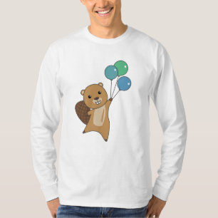 Camiseta Beaver Sumsi Globos Animales Divertidos Para Niños
