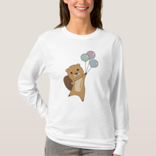 Camiseta Beaver Sumsi Globos Animales Divertidos Para Niños