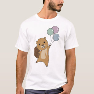 Camiseta Beaver Sumsi Globos Animales Divertidos Para Niños