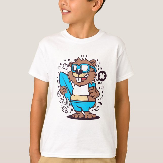 Camiseta Beaver Surfing (Anverso)