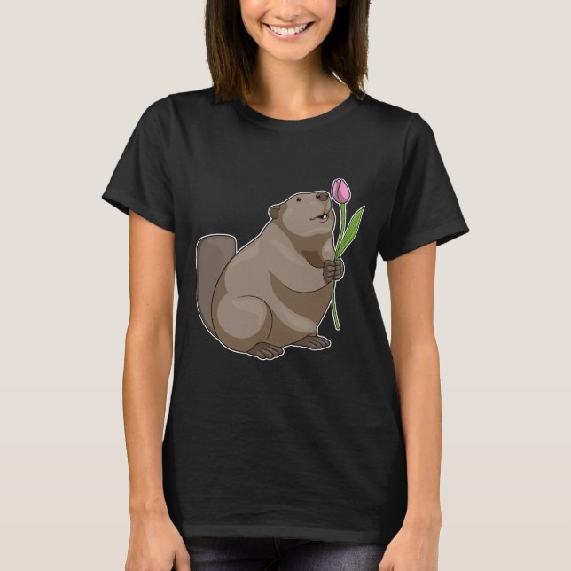 Camiseta Beaver Tulip Flower (Anverso)