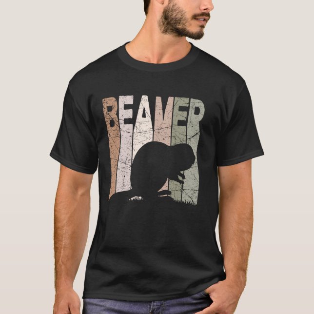 Camiseta Beaver Vintage Beaver Lover Retro Beaver Rodent (Anverso)