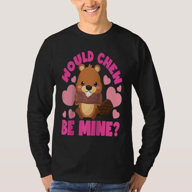 Camiseta Beaver Wood Chew Be Mine Raglan Baseball (Anverso)