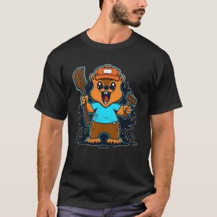 Camiseta Beaverly Happy Working Colorful Beaver Imag