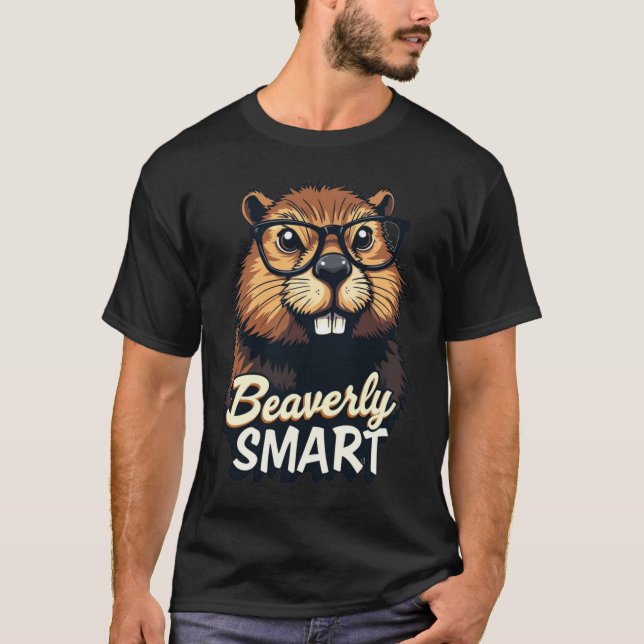 Camiseta Beaverly Smart - Gráfica divertida de castores con (Anverso)