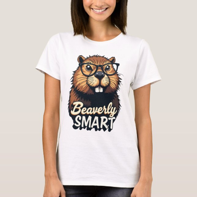 Camiseta Beaverly Smart - Gráfica divertida de castores con (Anverso)
