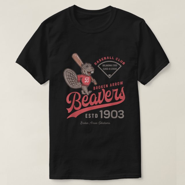 Camiseta Beavers de flecha rota Liga de béisbol retro de me (Diseño del anverso)