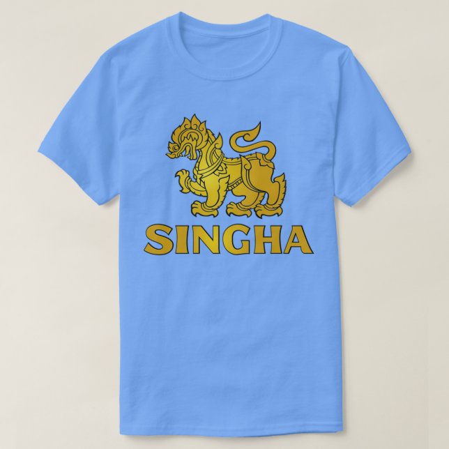 Camiseta beba agua salve la cerveza y no olvide singha (Diseño del anverso)