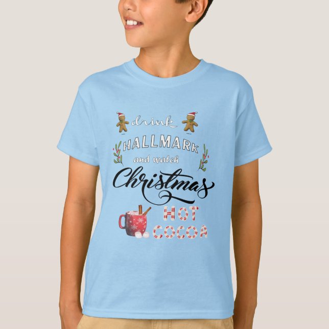 Camiseta Beba cacao caliente y observa a los Navidades (Anverso)