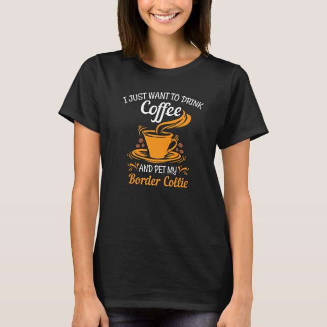 Camiseta Beba café y mascota my Border Collie divertido Pre (Anverso)