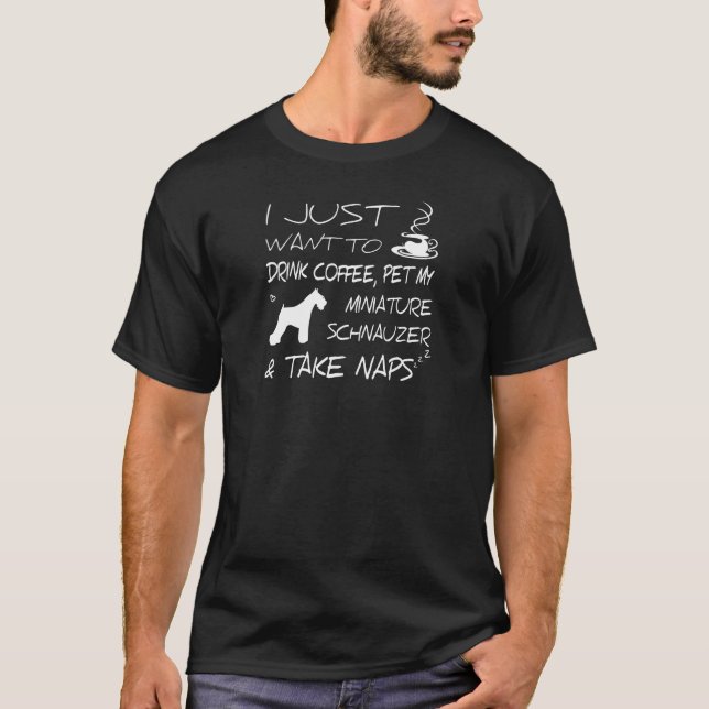 Camiseta Beba Café Y Mascota Schnauzer Funny Gif (Anverso)