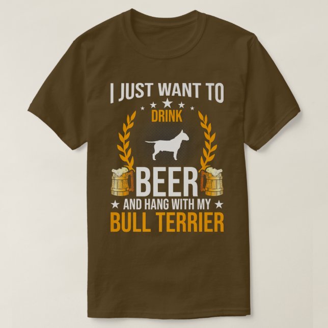 Camiseta Beba Cerveza Y Cuelga Con Mi Amante Perro. (Diseño del anverso)