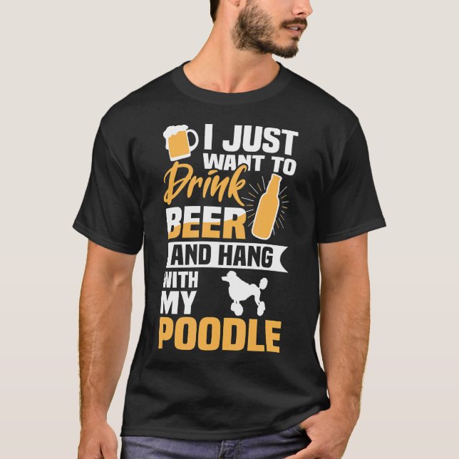 Camiseta Beba Cerveza Y Cuelga Con Mi Amante Perro Gracioso (Anverso)