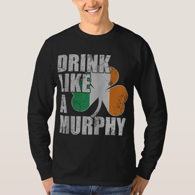 Camiseta Beba Como Un Murphy Irlandés De St Patricks Day Zi (Anverso)