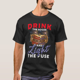 Camiseta Beba El Booze Y Enciende La Fuga 4 De Julio Pat