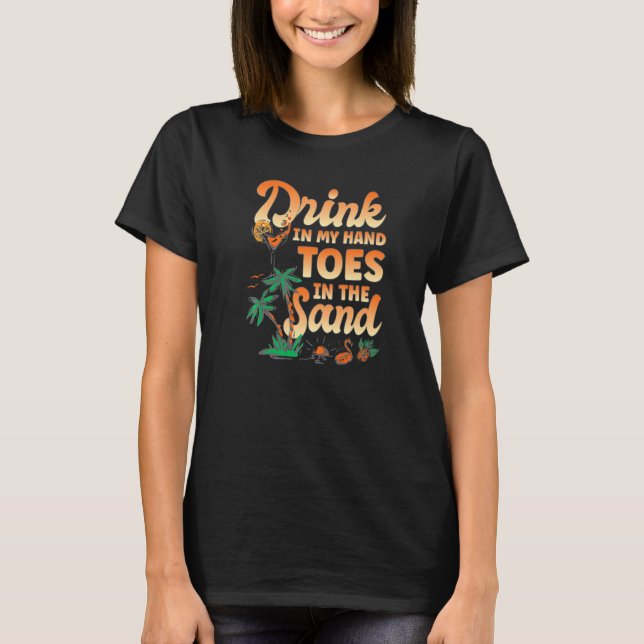 Camiseta Beba En Mis Toques De Mano En Sand Beach Vacay (Anverso)