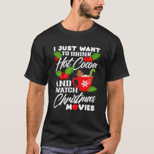 Camiseta Beba Hot Cocoa Watch Navidades Películas Graciosa