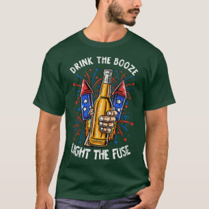 Camiseta Beba La Luz De Booze El Fusible Fuego Del 4 De Jul