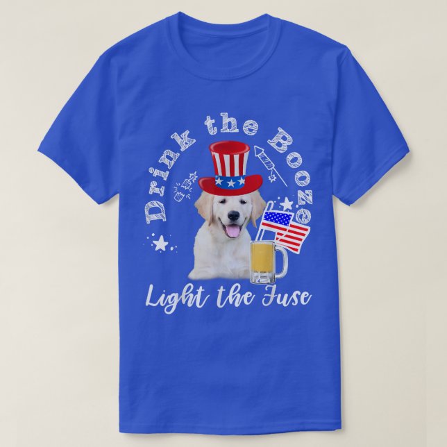 Camiseta Beba La Luz De La Booze El Fusible Golden Retrieve (Diseño del anverso)