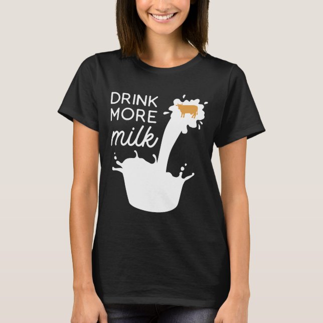 Camiseta Beba más leche de vaca lechera Funny (Anverso)
