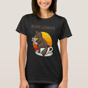 Camiseta Beba mis papas mujeres café gato kopi luwak amor
