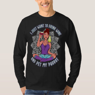 Camiseta Beba vino y loros Mascotas en el parlamento monje