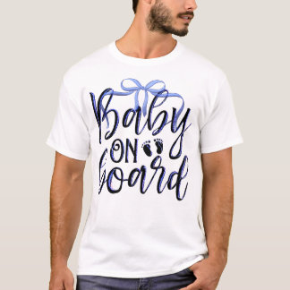 Camiseta Bebé a bordo de Coqueta Azul Embrojado