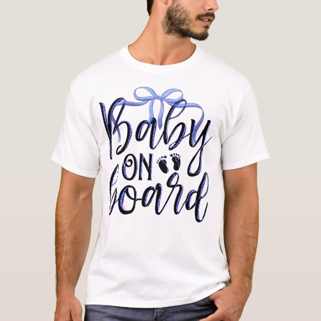 Camiseta Bebé a bordo de Coqueta Azul Embrojado (Anverso)