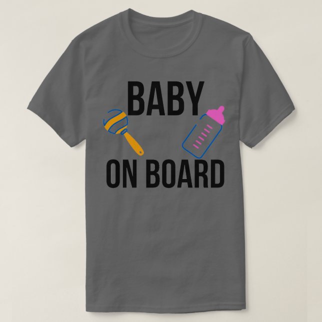 Camiseta Bebé a bordo del coche decantación pegatina de vin (Diseño del anverso)