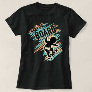 Camiseta Bebé a bordo Skateboard Maternity Tee Shirt Funny