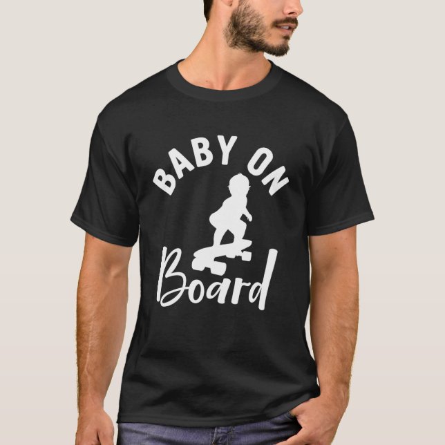 Camiseta Bebé a bordo Skateboard Surf Solar Oposits Mem (Anverso)