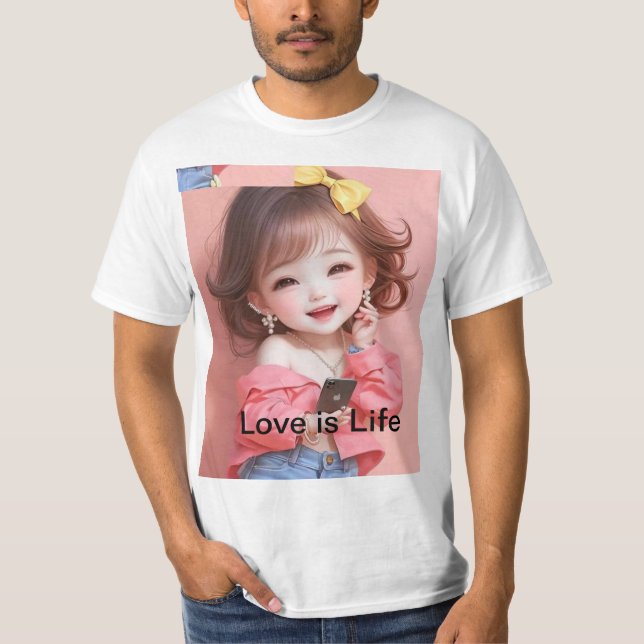 Camiseta Bebé Adorable - Algodón suave, Diseño Cut (Anverso)