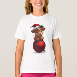 Camiseta bebé adorable de vaca highland sentado